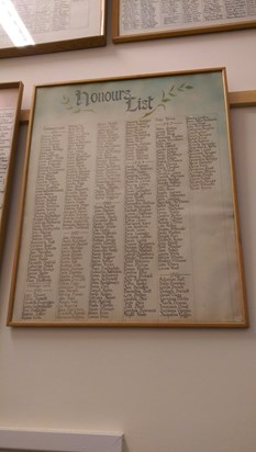 The Honour Board containing Emma Palmer's name