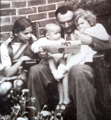 Elsie, Jim & Joan with their Dad James 1945