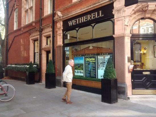 Graham outside his Mount Street shop.  It is now Weatherell's estate agents.
