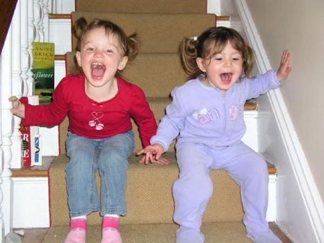 Two of Papa's great-granddaughters: Rowan Marshall (left) and Hayden Armstrong (right).  Nov 2006.