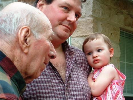 Papa, Greg, and great granddaughter Rowan