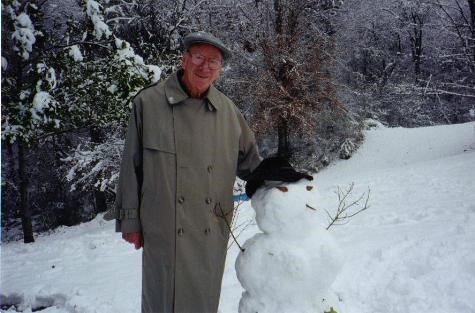 Papa with a snowman in Vicksburg!!