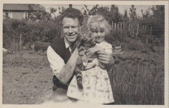 A young Frank with daughter Julie