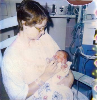 My dad when he was born and my grandma