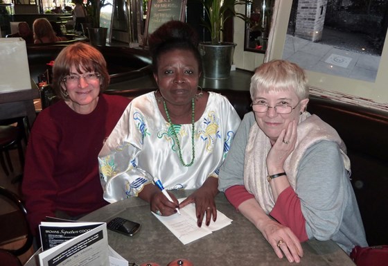 Tobe Levin, Efua Dorkenoo, Hilary Burrage plotting to end FGM, 2013