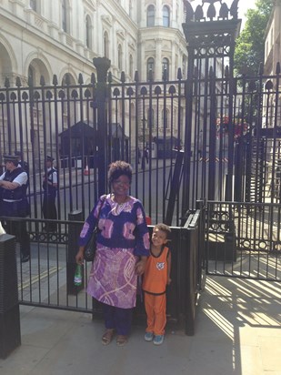 Efua with grandson in London