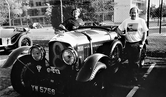 Barry (right) at Brooklands Museum with a 1927 Bentley which had won Le Mons in 1928 and 1929  Barry loved carsG 20221210 154927