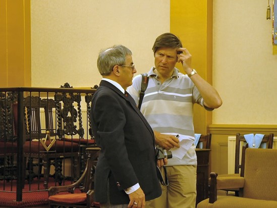 Ever the professional - getting photographic tips from David Kenneford who at the time was the Weston Mercury photographer for 49 years (now retired)