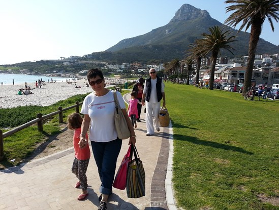 Walk at Camps Bay with Granddaughters