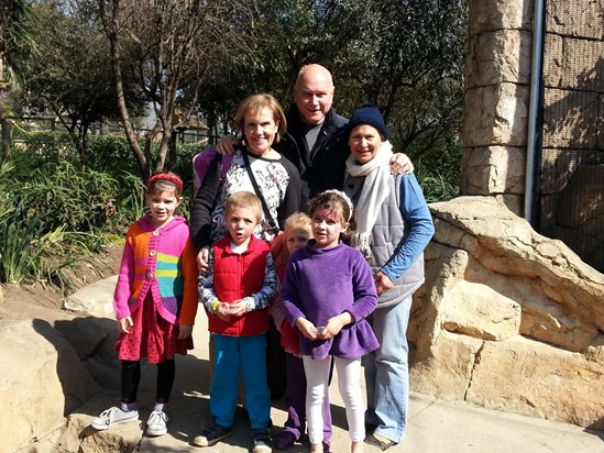 Pauline with family and grandchildren in Johannesburg