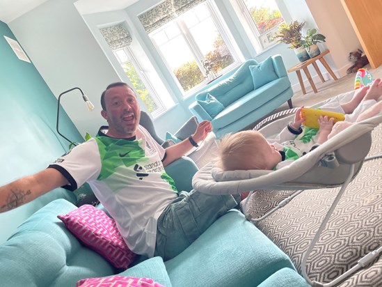 Liverpool scored a goal, he loved watching the game with his daughter. 