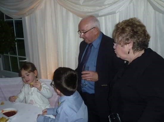 grandad chatting with Ben and Sophie