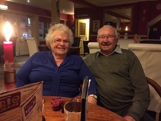 Dad and Mum at my birthday meal Janurary 15, thank you both for such a great evening, miss you lots Dad, forever in our hearts xx