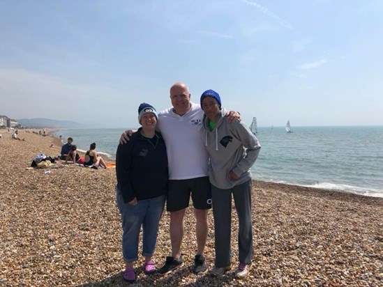 Back swimming in Hythe together in May 2018