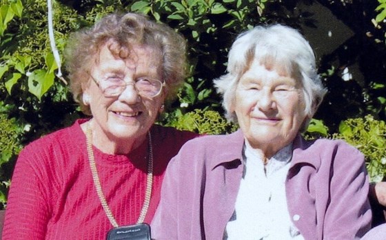 Mum with Joan in Devon July 2004