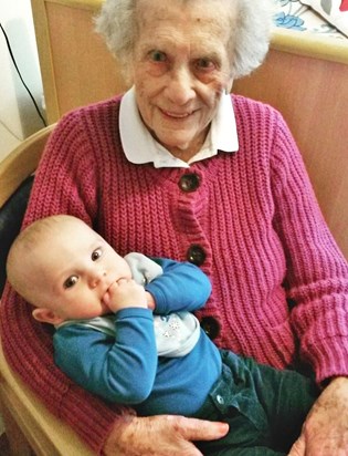 Mum with her Great Grandson Aldous 7th Sept 2015