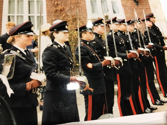 Part of the guard of honour at their wedding in Gutersloh