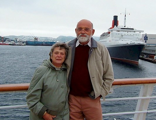 Mum and Dad on one of their holidays , Iceland on this one 
