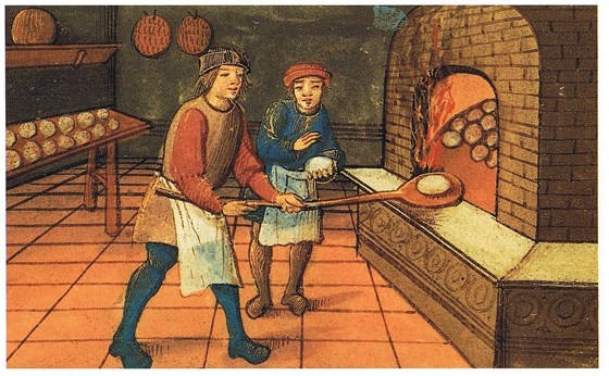 Your kitchen posters!  This isn't the same one but it evokes a strong memory in me... medieval kitchen - bread making
