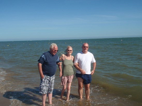 My Mum and Dad with Billy in the sea September 2010