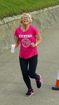 Judy doing Gorleston Parkrun - a woman of many talents