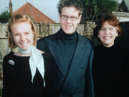 Family in the back garden