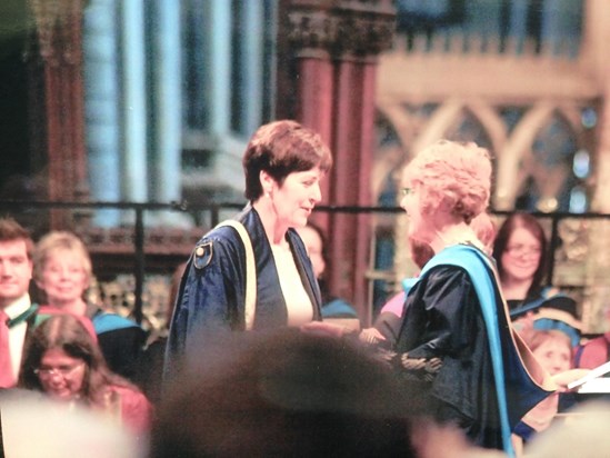 A proud moment, rightly so, for Judy, BA.