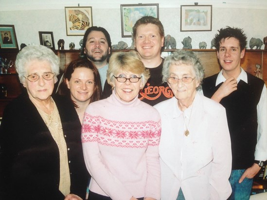 Family reunion at no. 152. Judy looks cosy in her pink jumper.