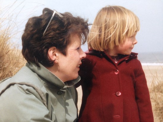 Judy and Ruth looking out to sea. A thoughtful and peaceful study. Love you lots xxx