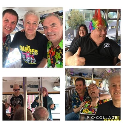 simon on the punk bus tour, summer 2019