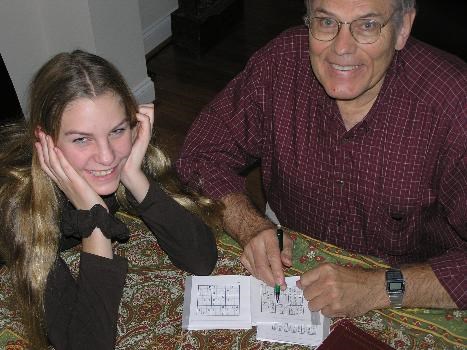 Sudoku with Kenz, Christmas '05