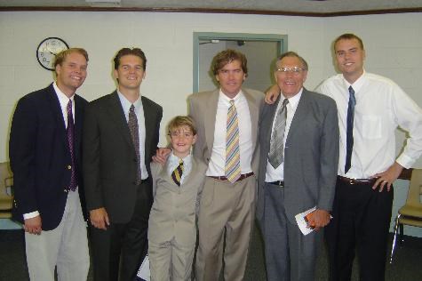 At Anders' baptism, August 2004.  He has had a profound effect on all the men in this picture!