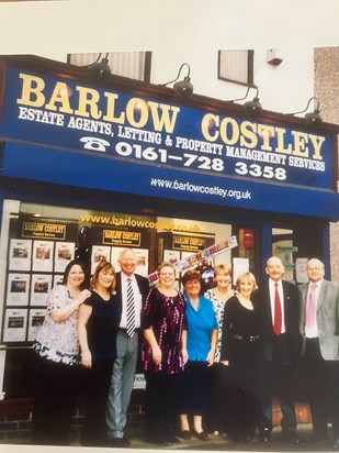 Rodney , Tom Costley and Staff on his retirement in 2007 at their business premises in Swinton