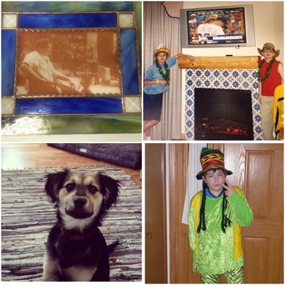 Eric at Motion Picture Institute, best friend Ben, dog Maude, and Rasta Eric for Halloween.