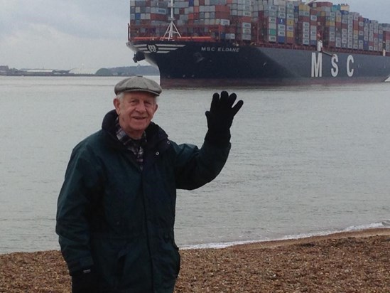 George enjoyed visiting Felixstowe Port and watching the container ships.