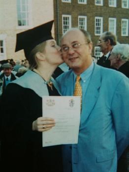 Proud Daddy at Emma's graduation, Canterbury Cathedral (2000)