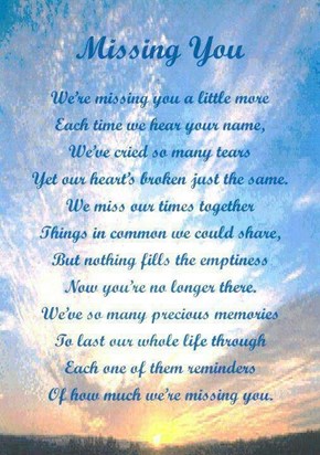Missing you on mothers day. Lots of love always mark and Sharon xxxx
