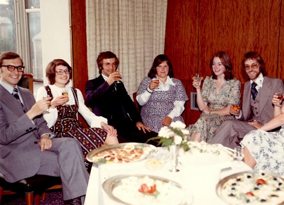 Lynda at our wedding in July 1976 with some of her other college friends. Alison & Andy