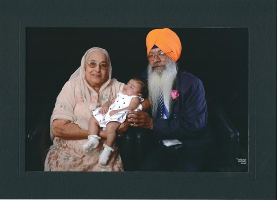 Big Bibi ji and Baba ji with their first great grandchild
