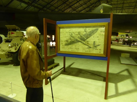 So that’s how the Stirling was built......Ian checking out drawings of the plane he flew in the war
