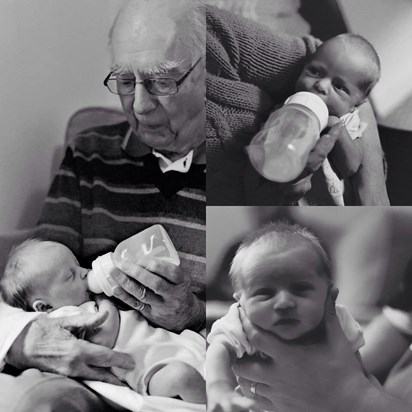 Great Grandad with Oliver and Ida his grandchildren 