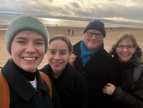 Thea, Anya, Mark and Christine at Exmouth