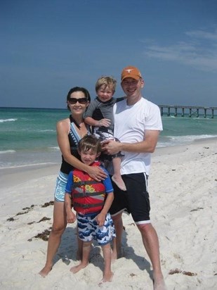 Billy, Michele, Owen and Kelly - They love the beach almost as much as Bob did!