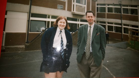 High school days - a young Dr Dempster (or Mr D as he was to us then) and even younger me!