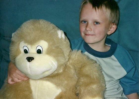 Steven and his favourite teddy Arnold 