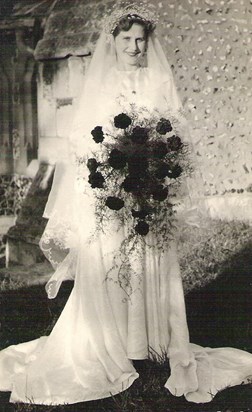 Mum on her wedding day - 30th October 1954