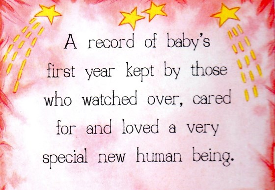 Bens baby book was started