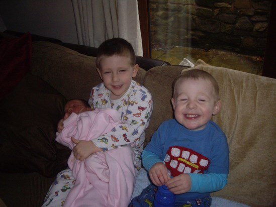 Baby Lily & her big brothers