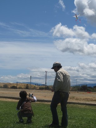 Dad Kiting Grandson Joshua 7 yrs old