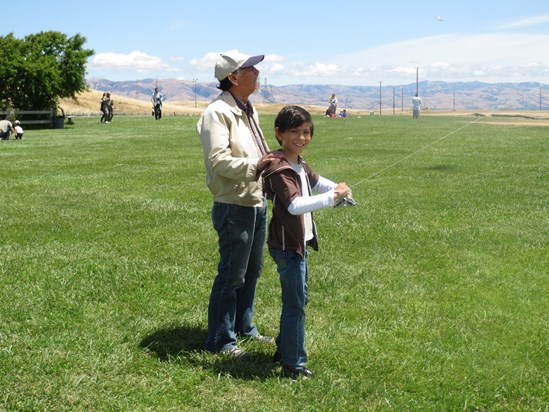 Dad Kiting with Grandson Joshua 7 yrs old
